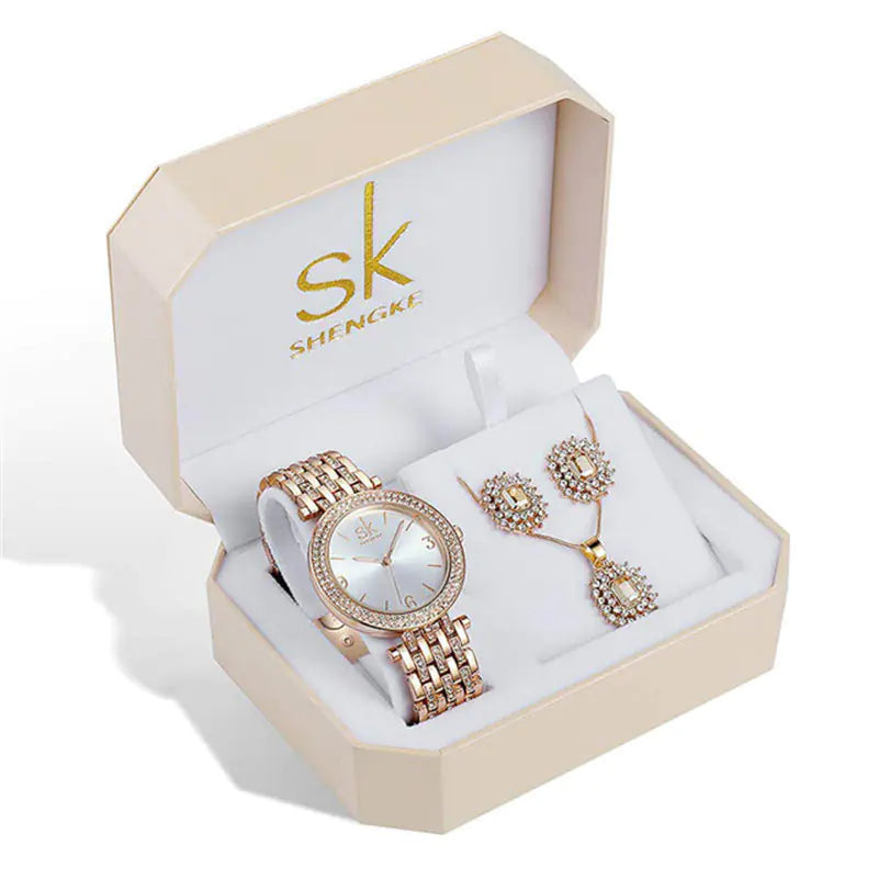 SK Elegance Watch and Jewelry Set