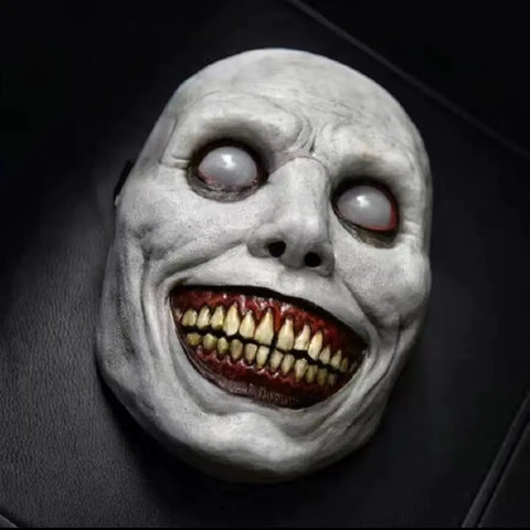 Horror-themed mask with a dark background