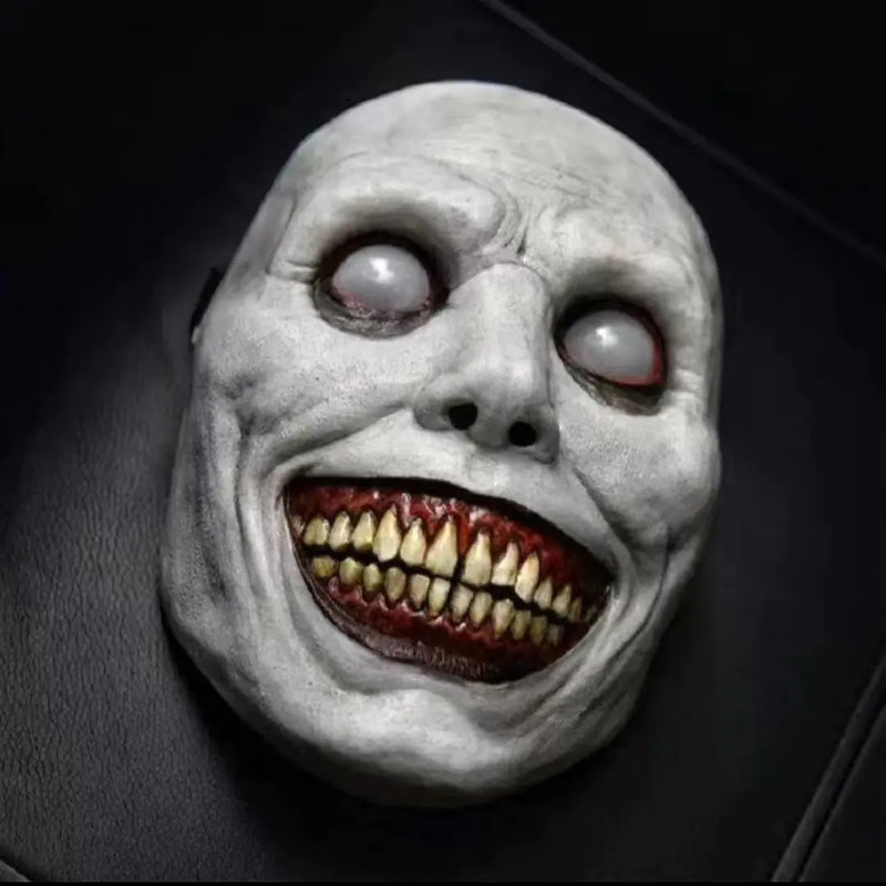 Horror-themed mask with a dark background