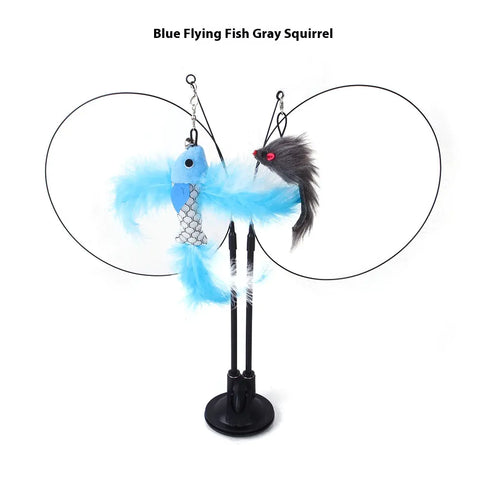 Interactive Cat Toy with Suction Cup - Butterfly Caterpillar