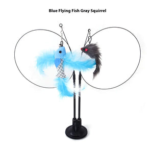 Interactive Cat Toy with Suction Cup - Butterfly Caterpillar