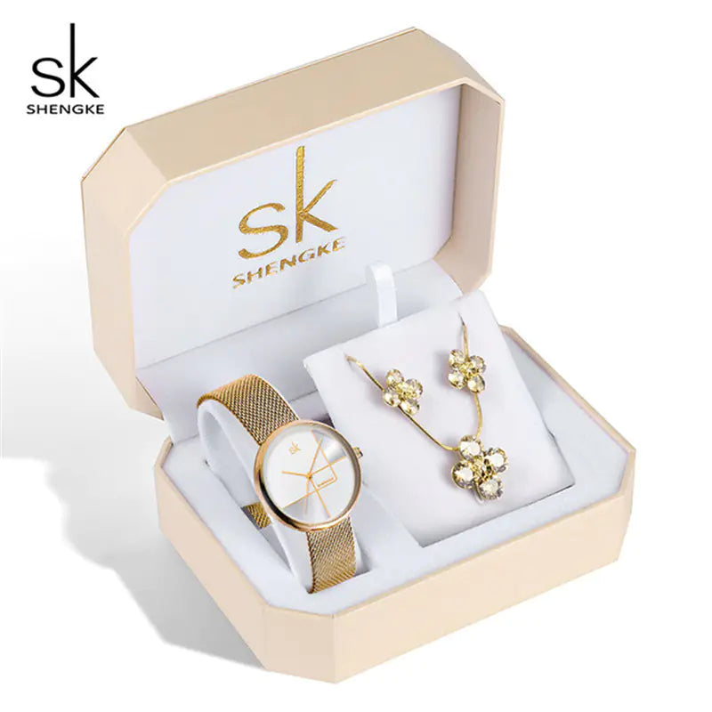 SK Elegance Watch and Jewelry Set
