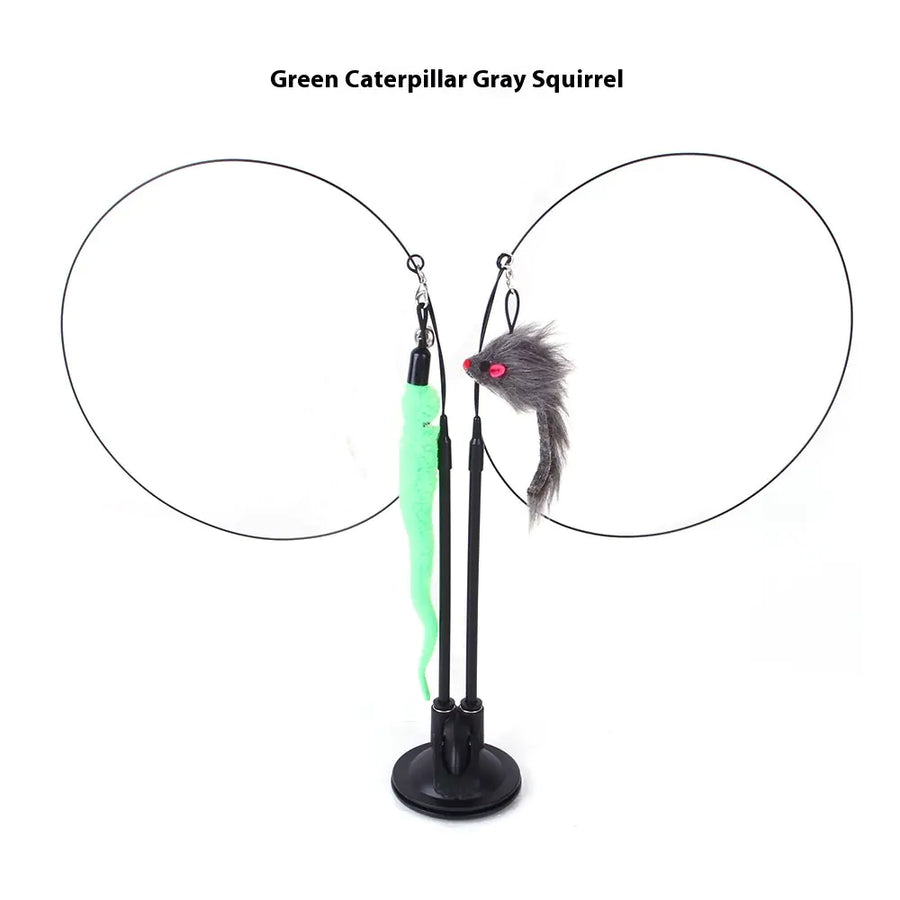 Interactive Cat Toy with Suction Cup - Butterfly Caterpillar