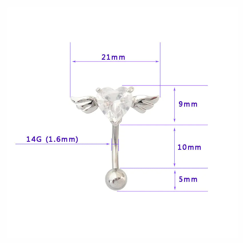 HeartWing Sparkle Belly Ring
