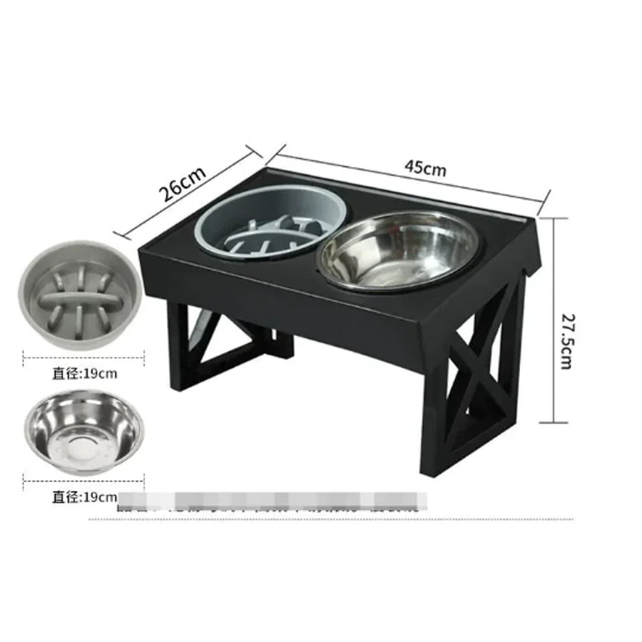 Elevated Slow-Feed Dog Bowl