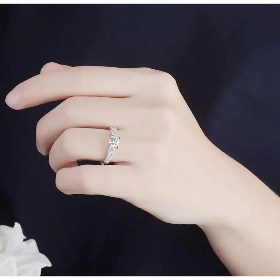 Womens Geometric Faux Diamond Ring