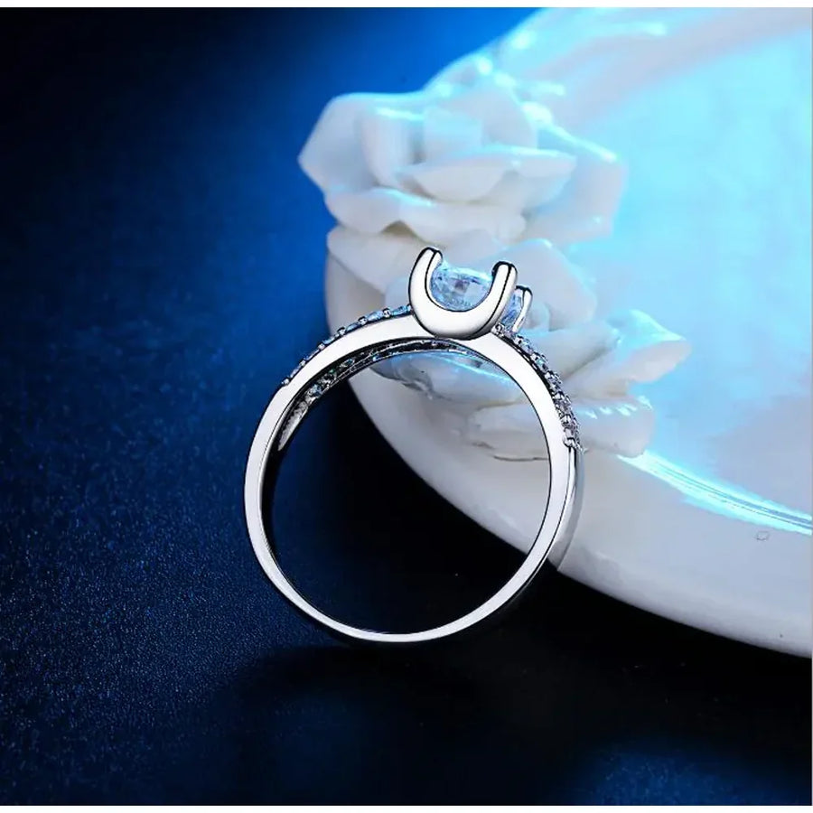 Womens Geometric Faux Diamond Ring