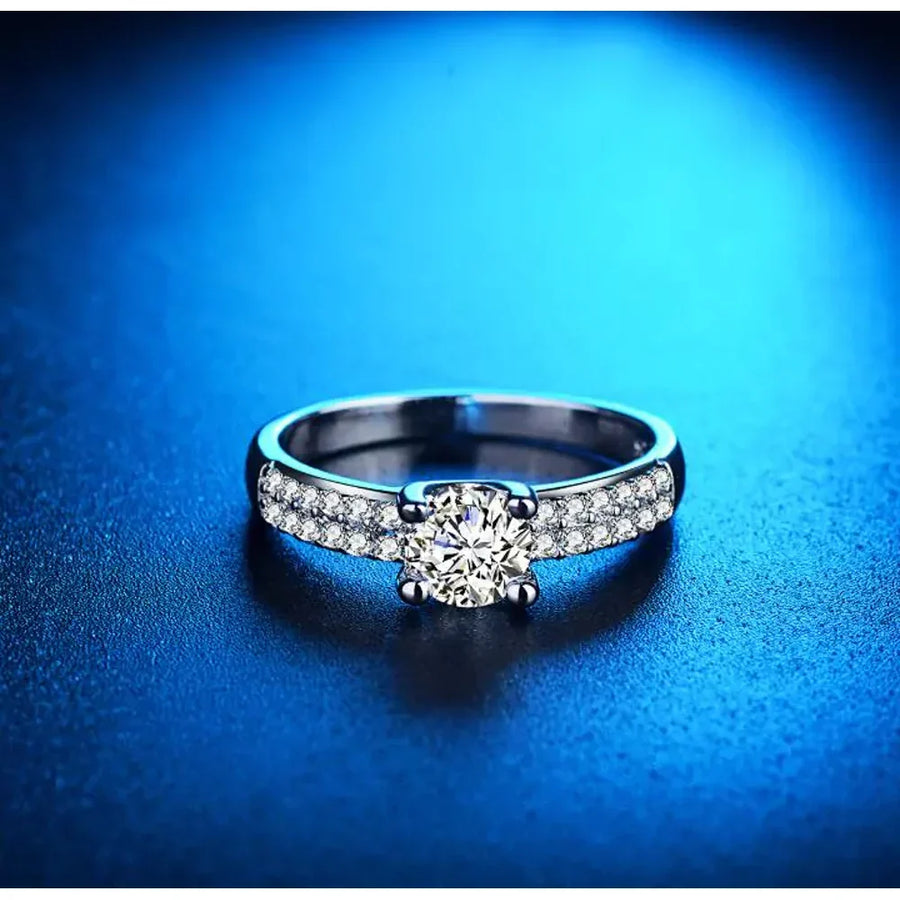 Womens Geometric Faux Diamond Ring