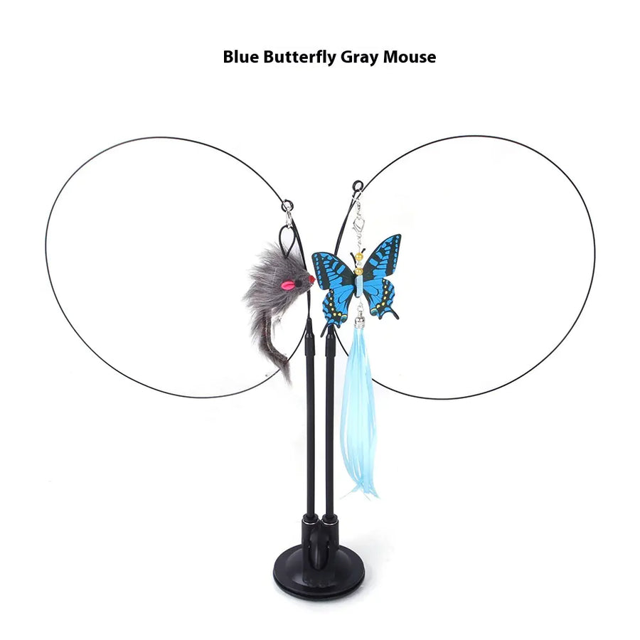 Interactive Cat Toy with Suction Cup - Butterfly Caterpillar