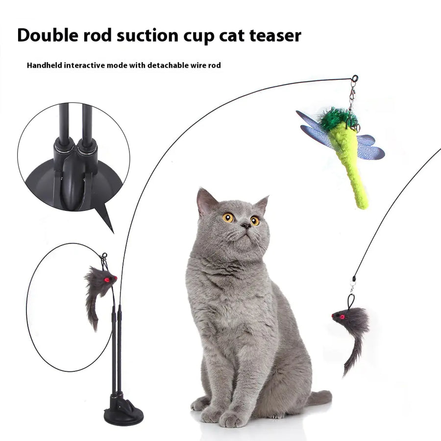 Interactive Cat Toy with Suction Cup - Butterfly Caterpillar