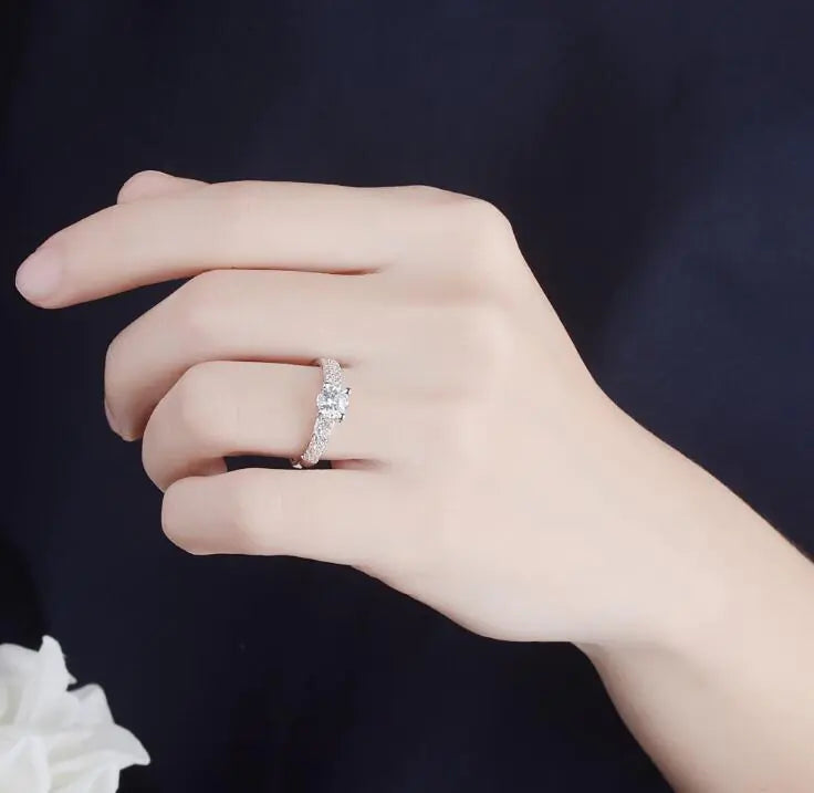 Womens Geometric Faux Diamond Ring
