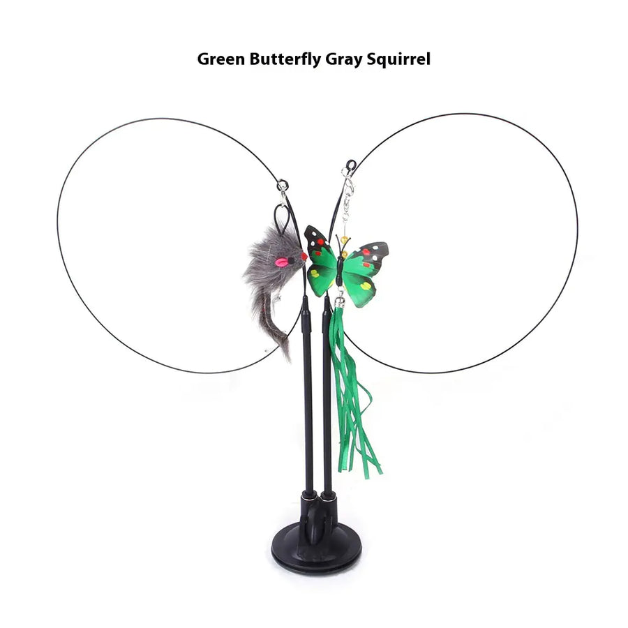 Interactive Cat Toy with Suction Cup - Butterfly Caterpillar