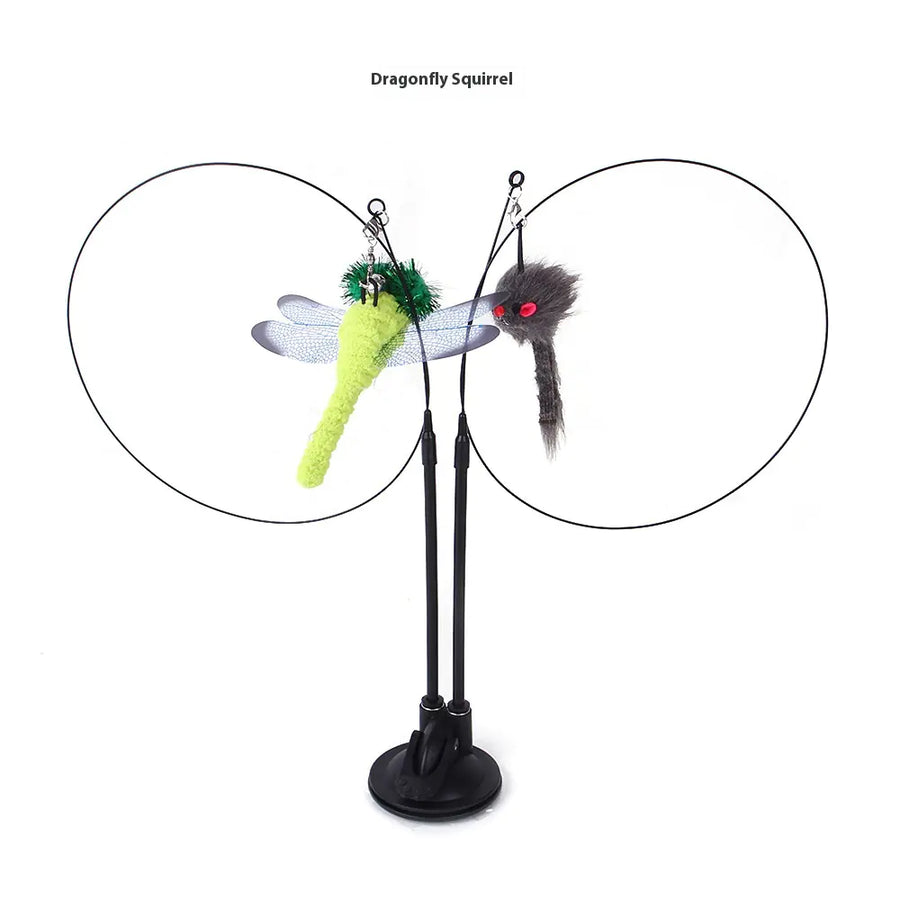 Interactive Cat Toy with Suction Cup - Butterfly Caterpillar