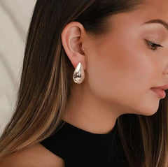 Chic Metal Teardrop Earrings