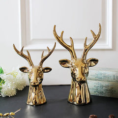 Gold Ceramic Deer Jewelry Stand