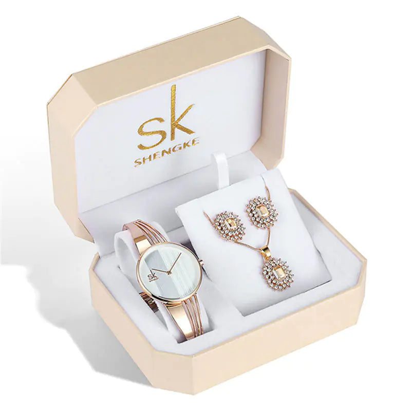 SK Elegance Watch and Jewelry Set