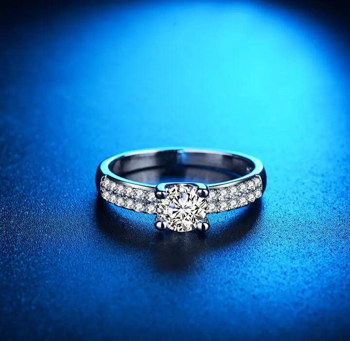 Womens Geometric Faux Diamond Ring