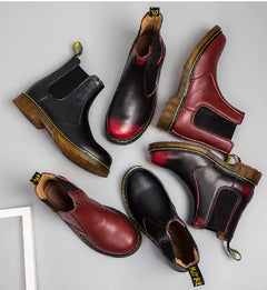 Autumn Chic Cowhide Martin Boots