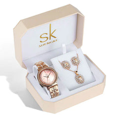 SK Elegance Watch and Jewelry Set