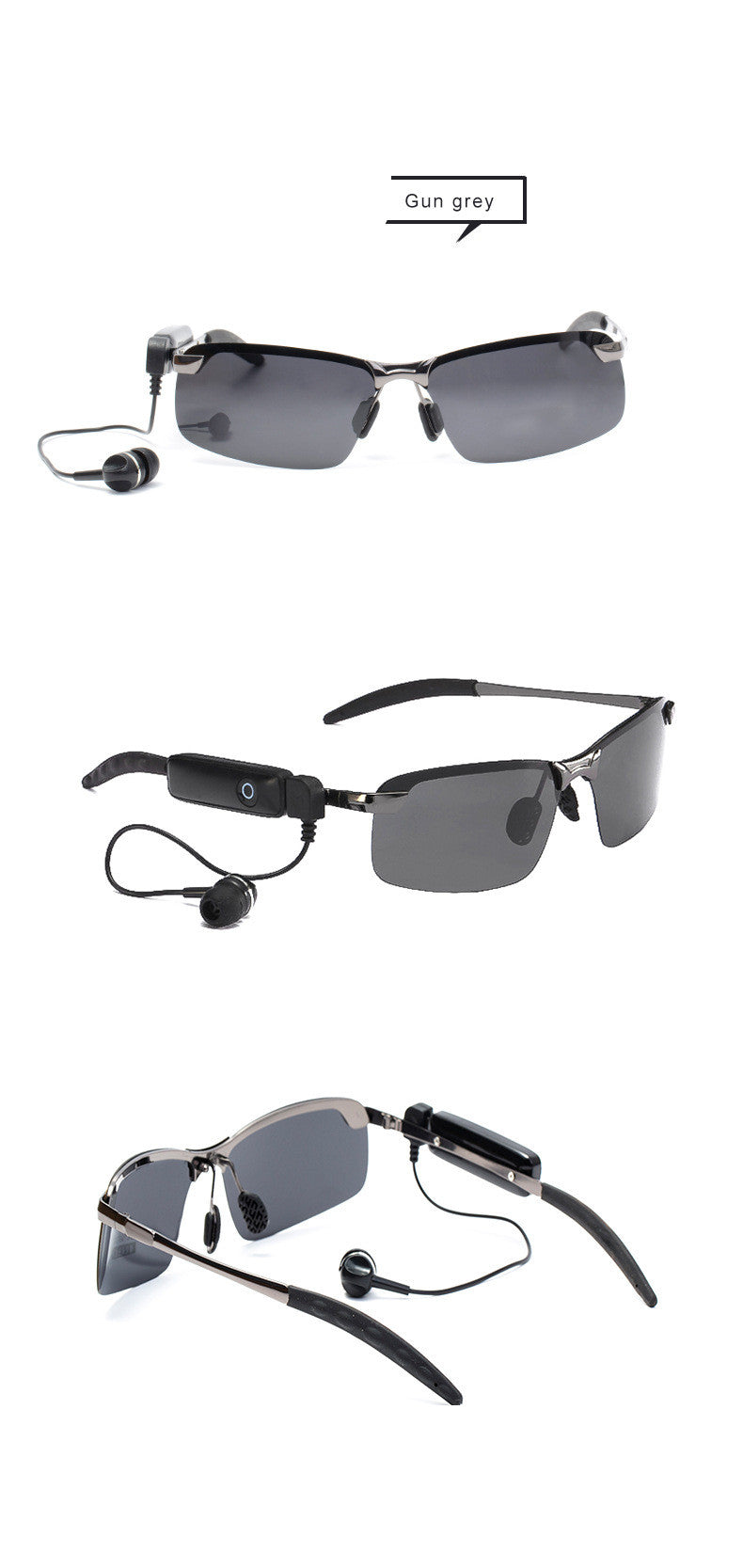 Smart Stereo Bluetooth Glasses with Polarized Lenses