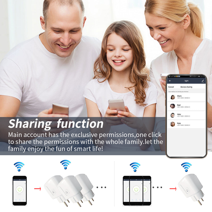 Smart WIFI Socket with AI Voice Control and Power Meter