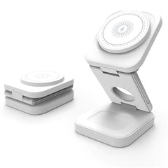 White phone stand with multiple angles on a white background