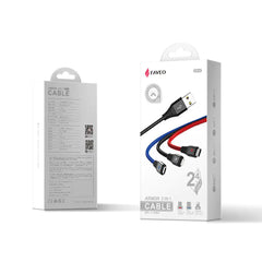 3-in-1 Braided Fast Charging Data Cable for Phones