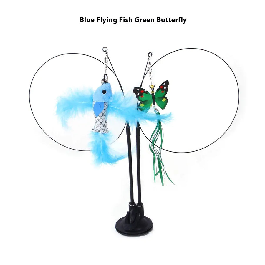 Interactive Cat Toy with Suction Cup - Butterfly Caterpillar