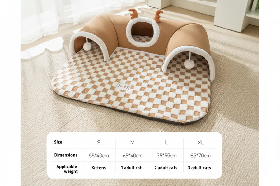 Hide-and-Seek Cat Tunnel Bed