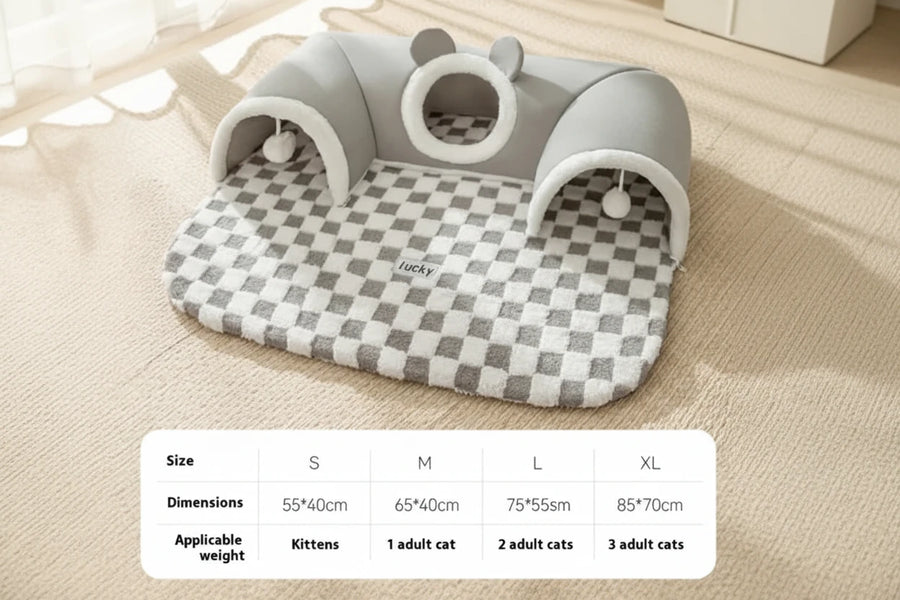 Hide-and-Seek Cat Tunnel Bed
