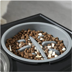 Elevated Slow-Feed Dog Bowl