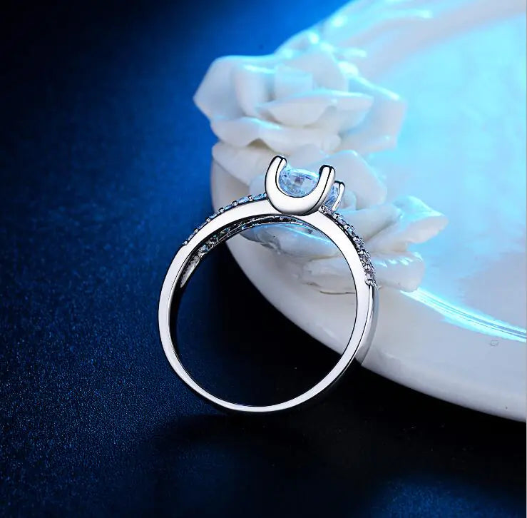 Womens Geometric Faux Diamond Ring
